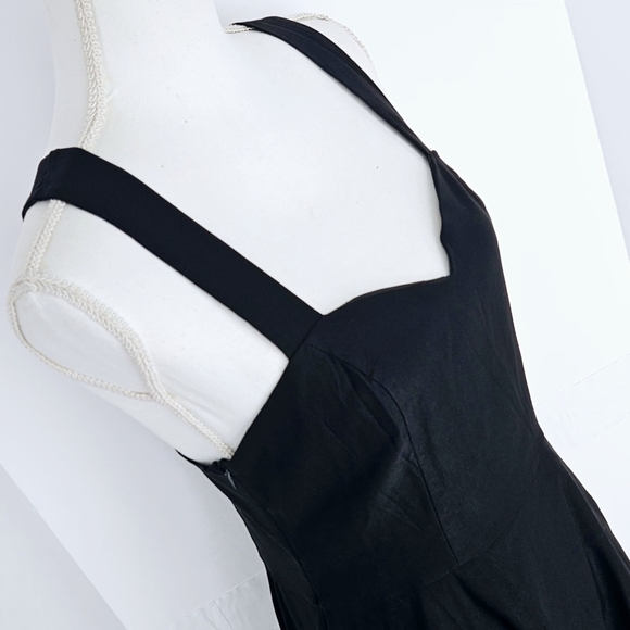 Unique & Classic Women's Black Retro Corset Bustier Swing Dress size L - Picture 6 of 16